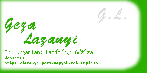 geza lazanyi business card